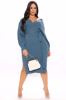 Mona Sweater Midi Dress – Dusty Blue - Image 12