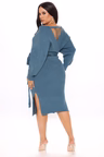 Mona Sweater Midi Dress – Dusty Blue - Image 13